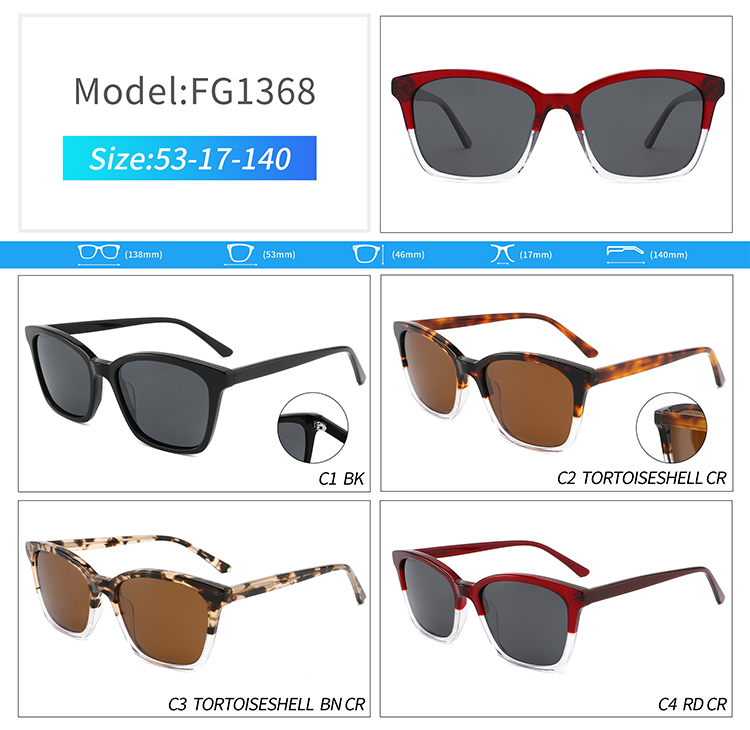 FG1368-acetate tortoise shell sunglasses FG1368-gafas de sol de carey de acetato