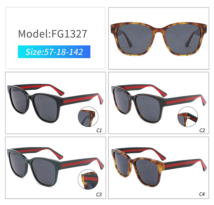 FG1327-acetate square sunglasses FG1327-gafas de sol cuadradas de acetato