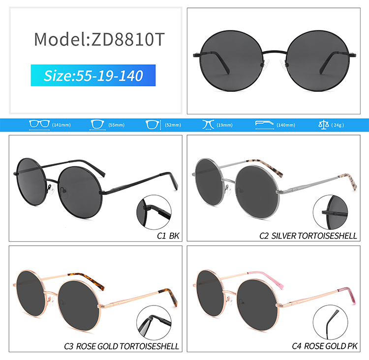 ZD8810-round metal sunglasses ZD8810-gafas de sol redondas de metal