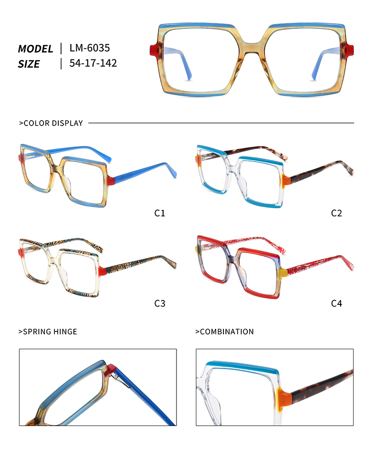 LM-6035 square spectacles for men Gafas cuadradas LM-6035 para hombre.