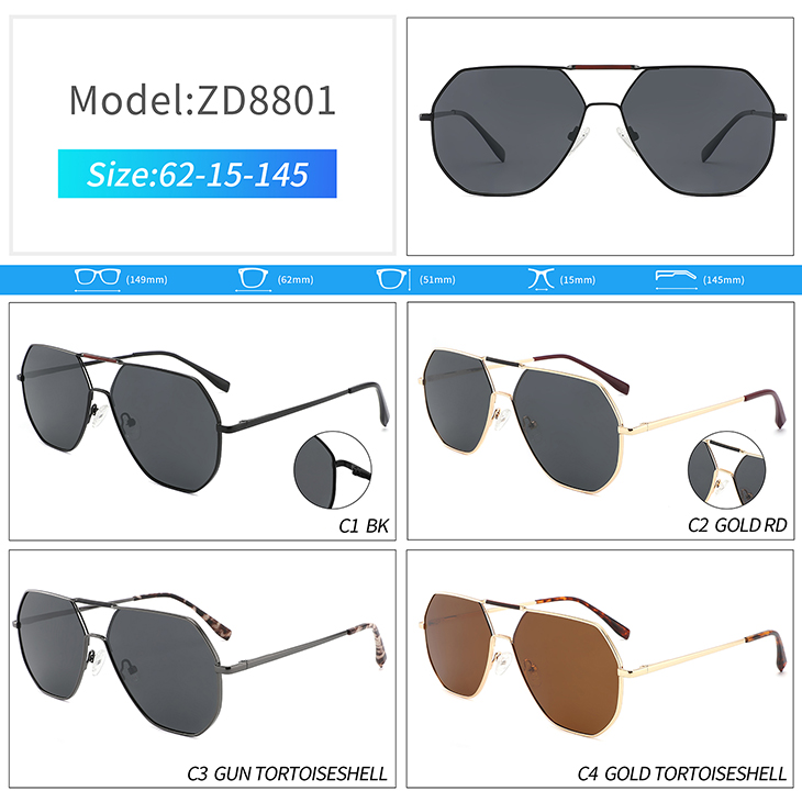 ZD8801-metal aviator sunglasses ZD8801-gafas de sol de aviador de metal