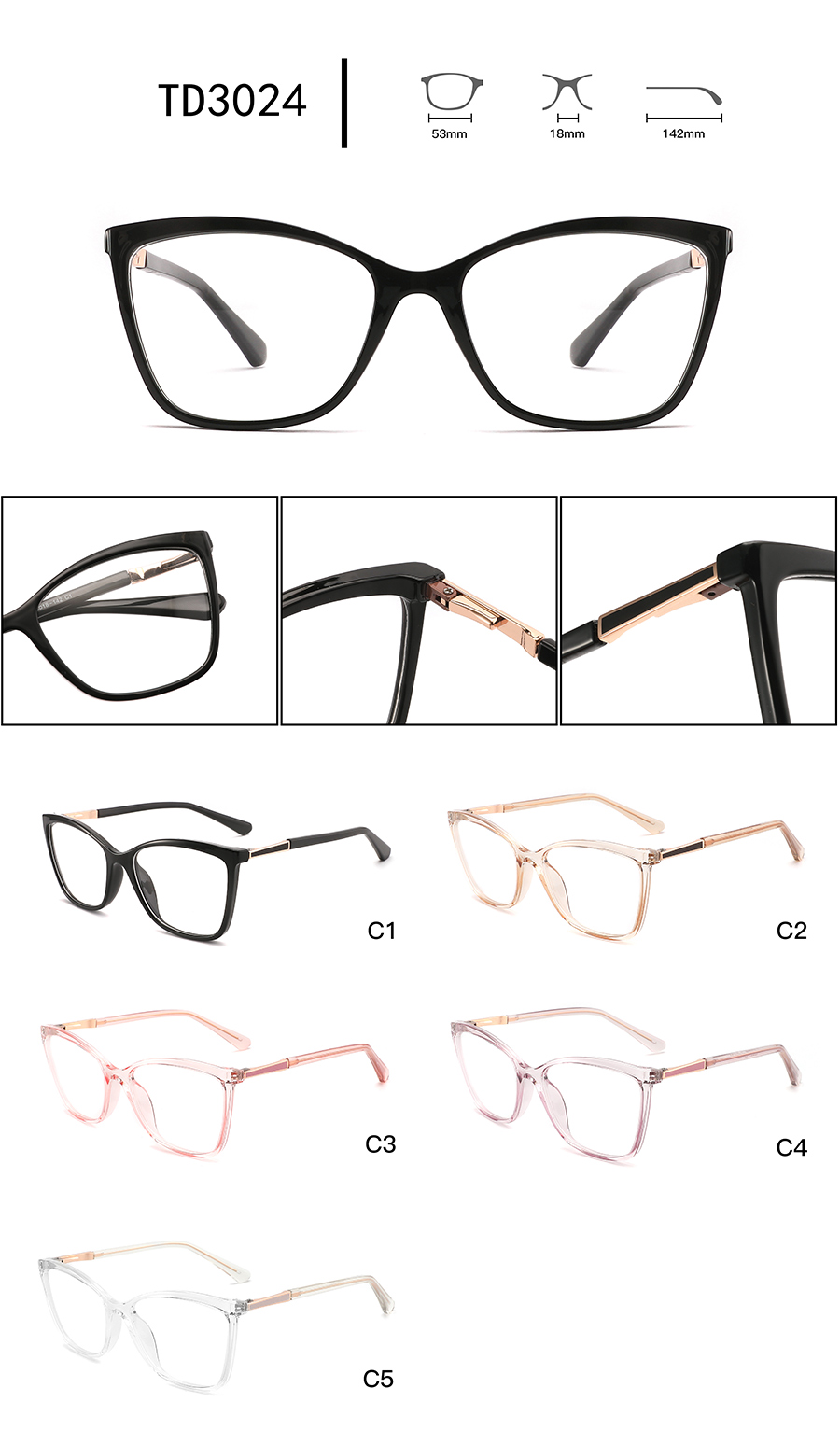 classic glasses frames womens TD3024 monturas de gafas clásicas para mujer TD3024