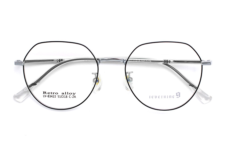 Monturas de gafas más ligeras: plateadas y negras