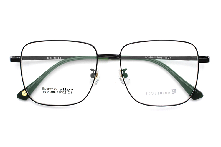 Gafas de metal con montura completa - Negro