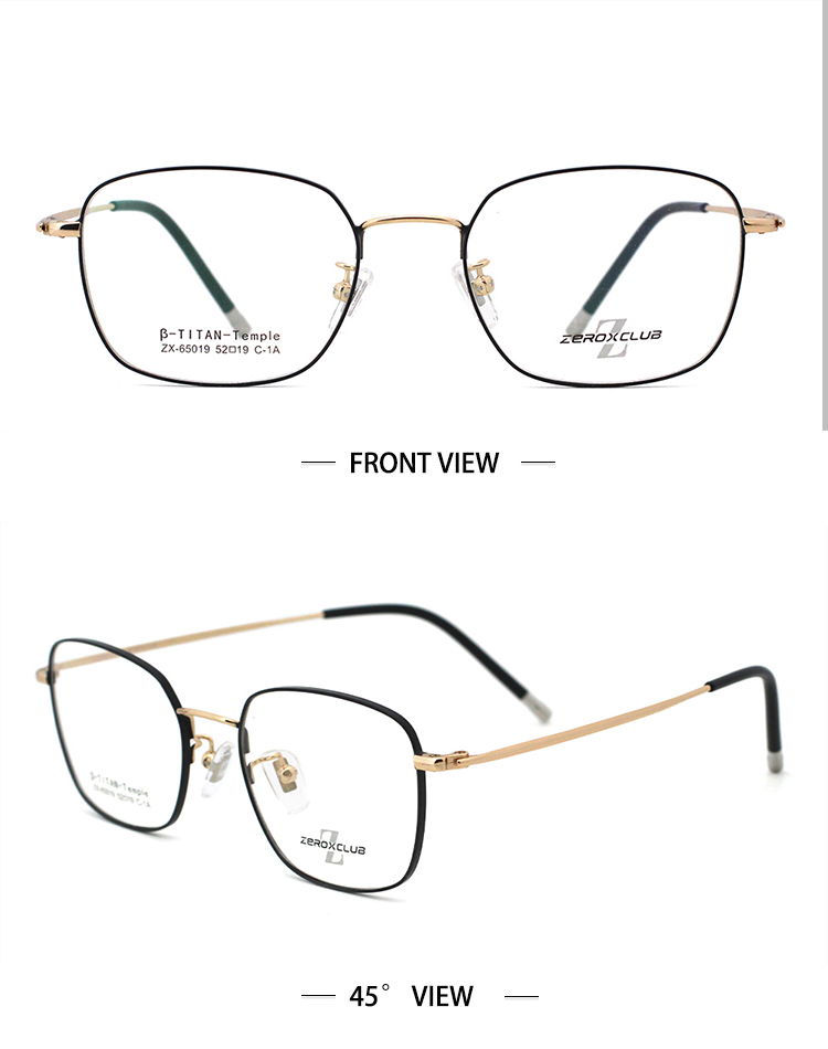 SKU-C1A Marco óptico de vidrio para ojos_Oro Negro