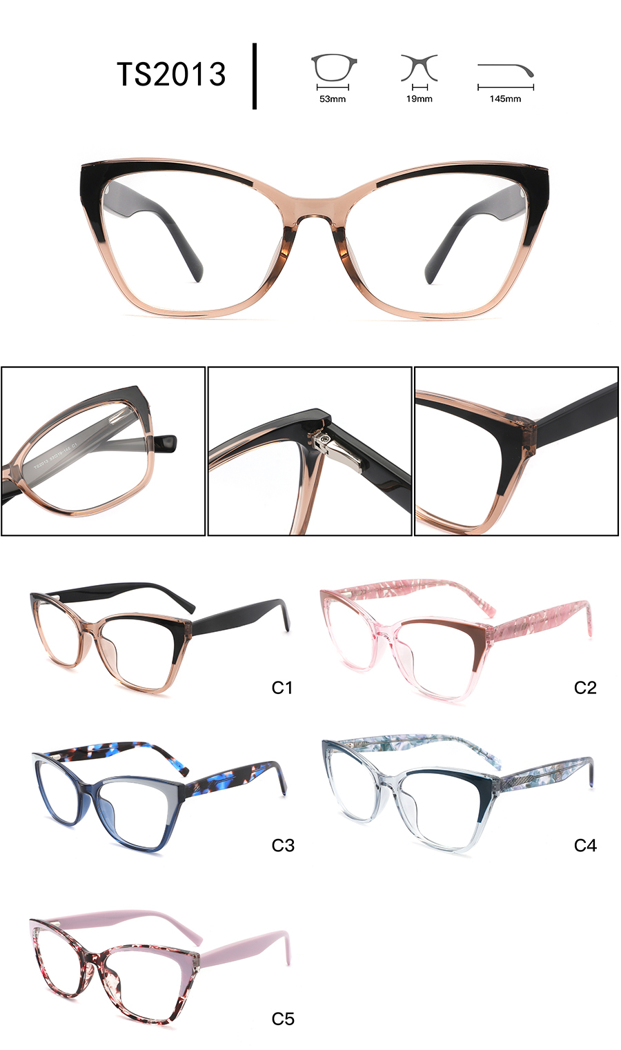women's trendy glasses frames TS2013 monturas de gafas de moda para mujer TS2013