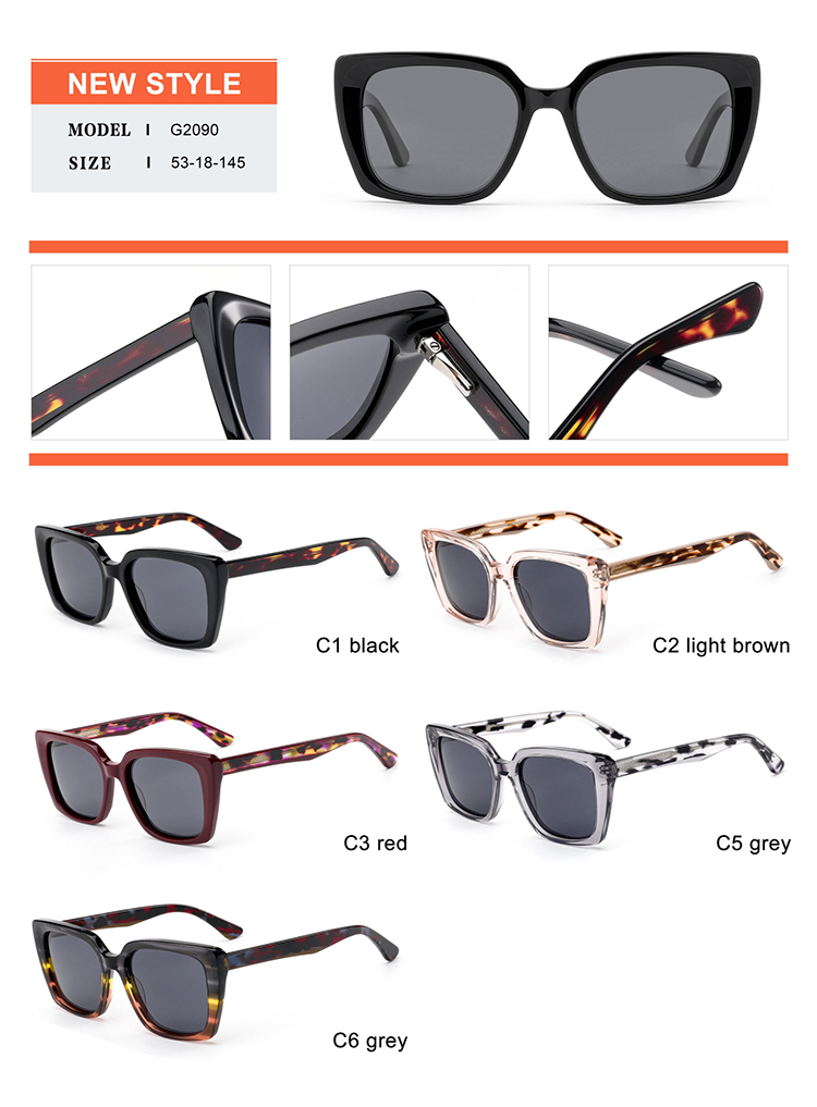 Acetate Sunglasses Details - G2090 Detalles de gafas de sol de acetato - G2090
