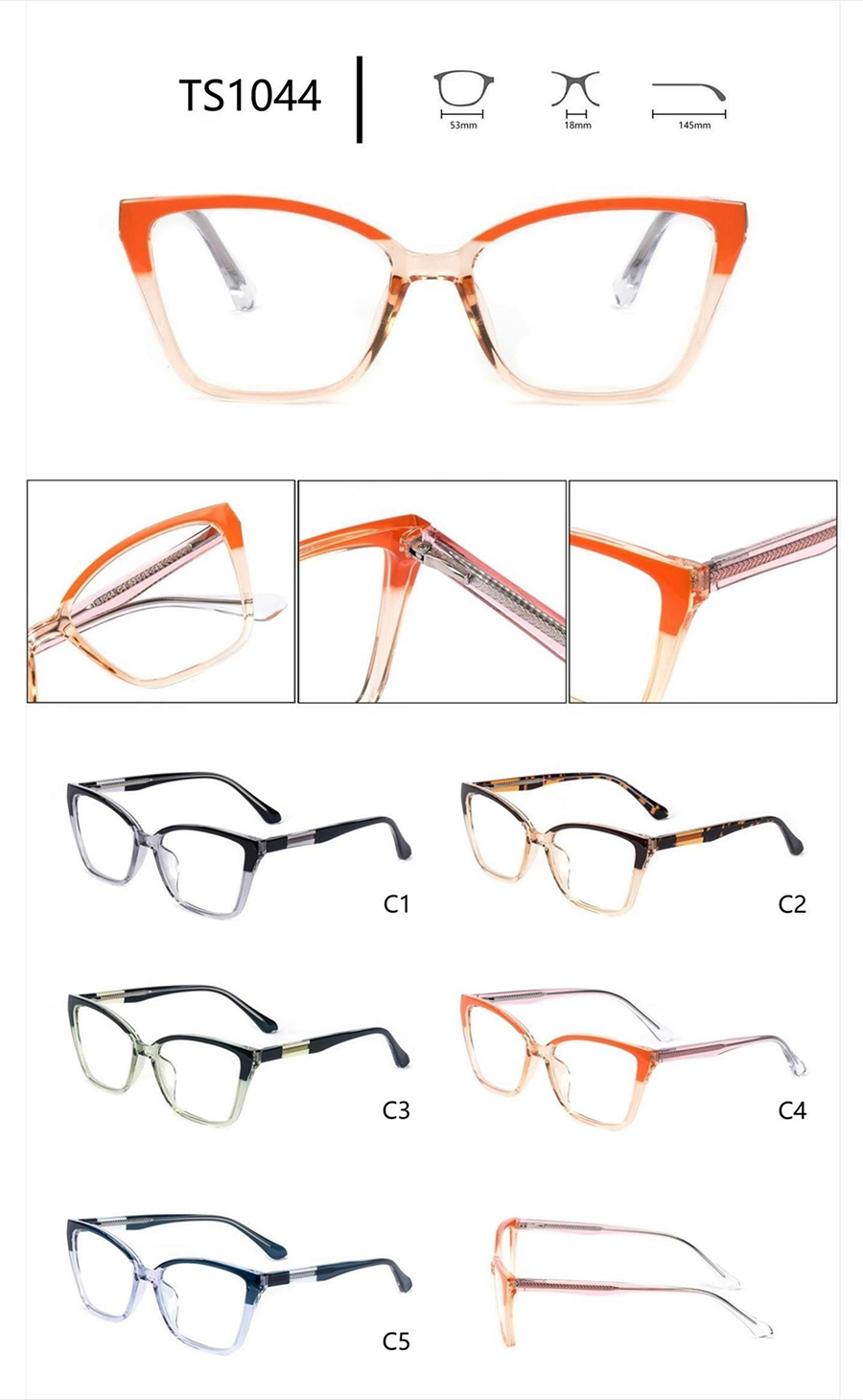 rectangle glasses frames women's TS1044 monturas de gafas rectangulares para mujer TS1044