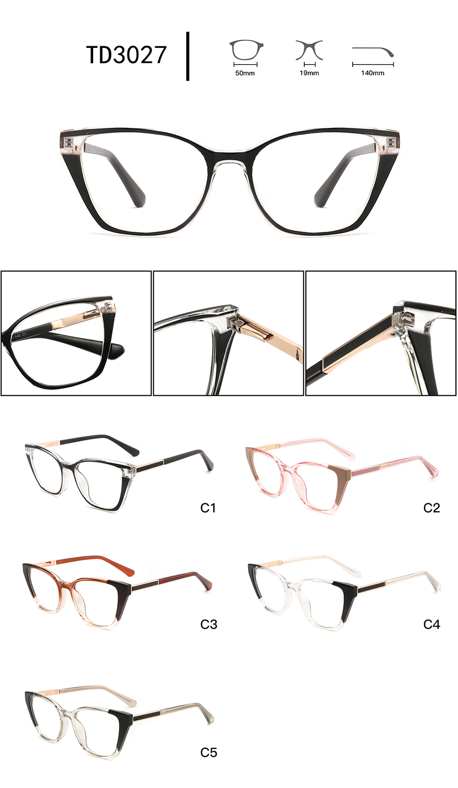 men's new glasses frames TD3027 Nuevas monturas de gafas para hombre TD3027.