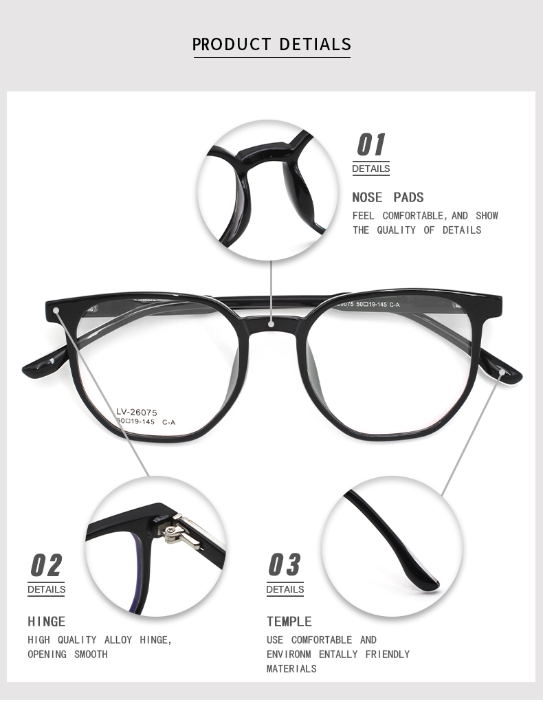 Marcos de gafas de plástico transparente