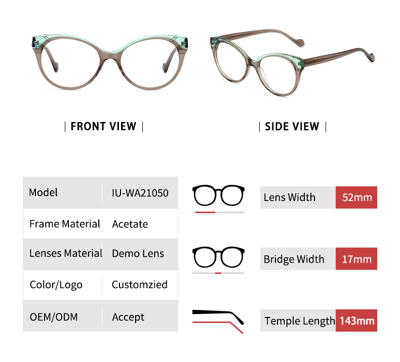 Gafas de ojo de gato para mujer Frames_detials