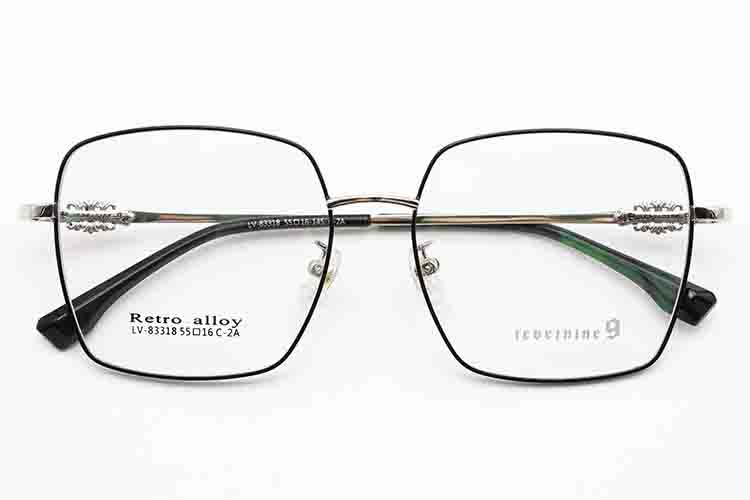 Anteojos con montura de metal - Plateado y negro