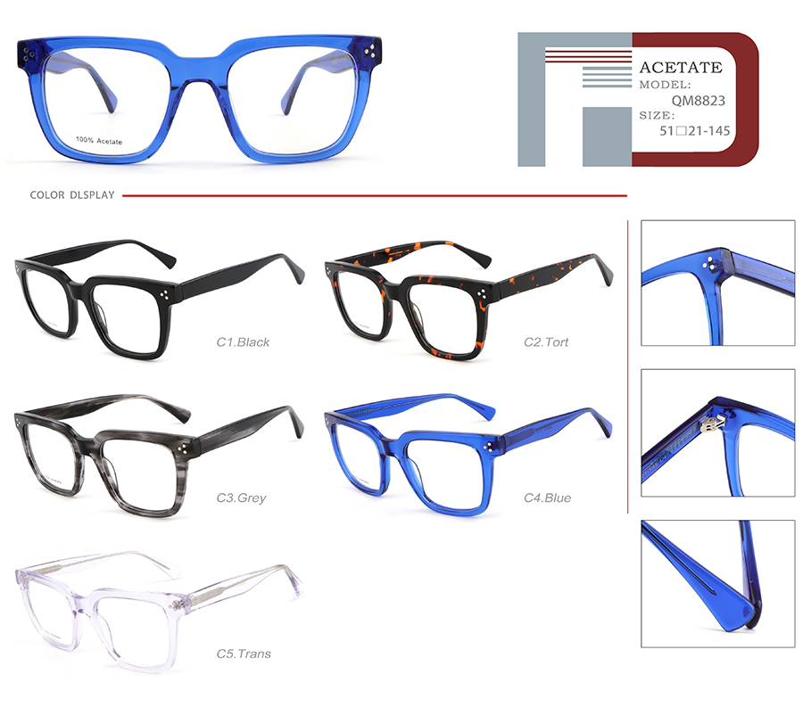 sparkling blue Glasses Frames QM8823 -25 Monturas de gafas azul brillante QM8823 -25