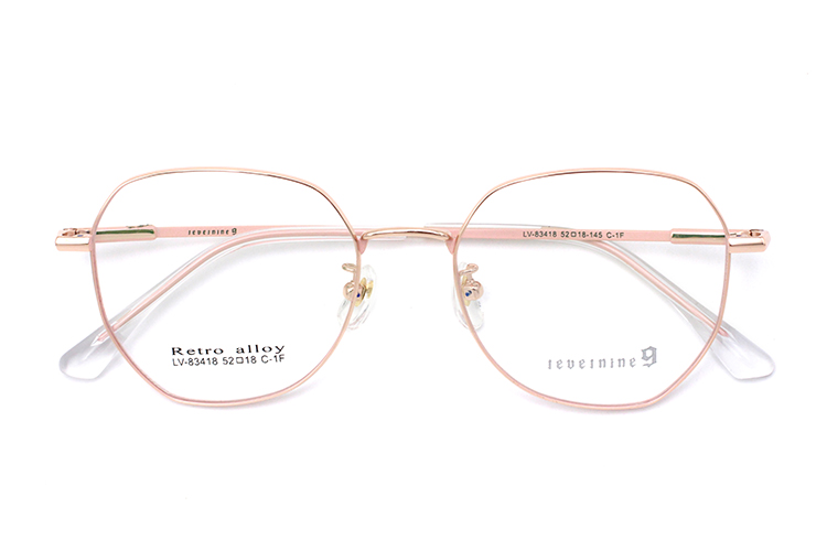 Gafas con montura metálica fina - Oro rosa