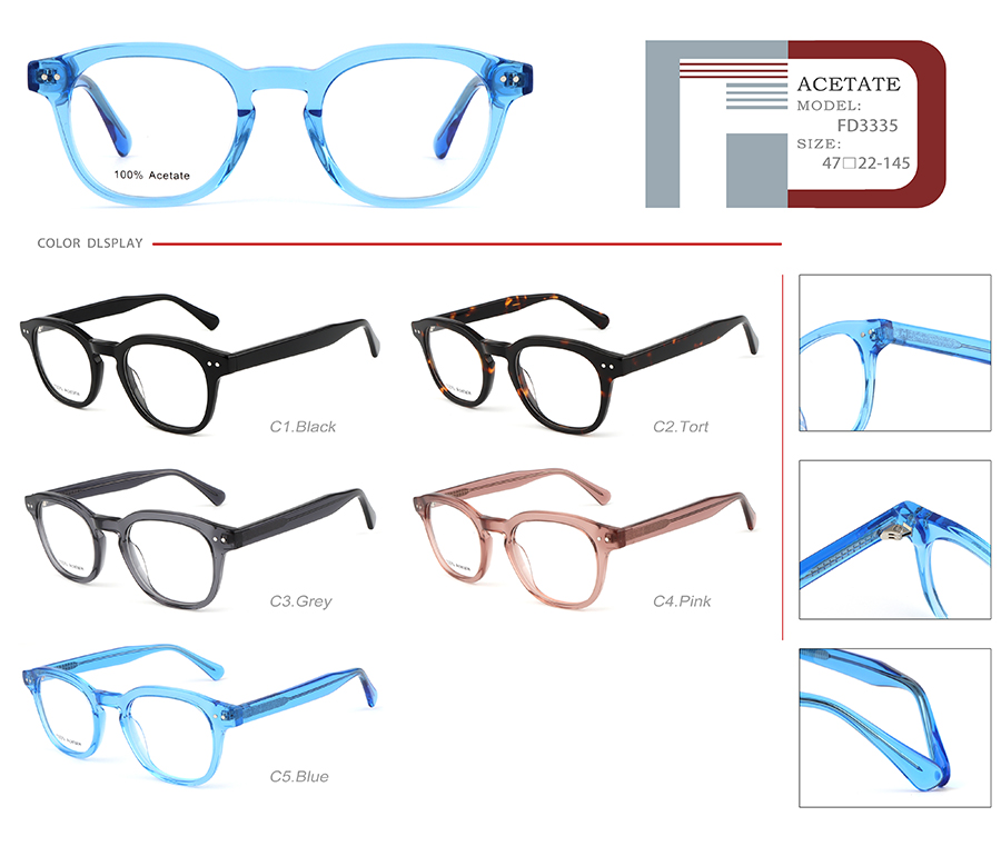 aqua blue glasses frames FD3335 -25 monturas de gafas azul agua FD3335 -25