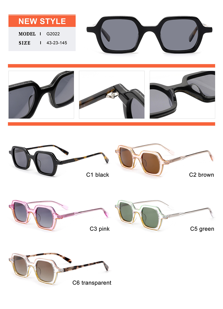 Acetate Sunglasses Details - G2022 Detalles de gafas de sol de acetato - G2022