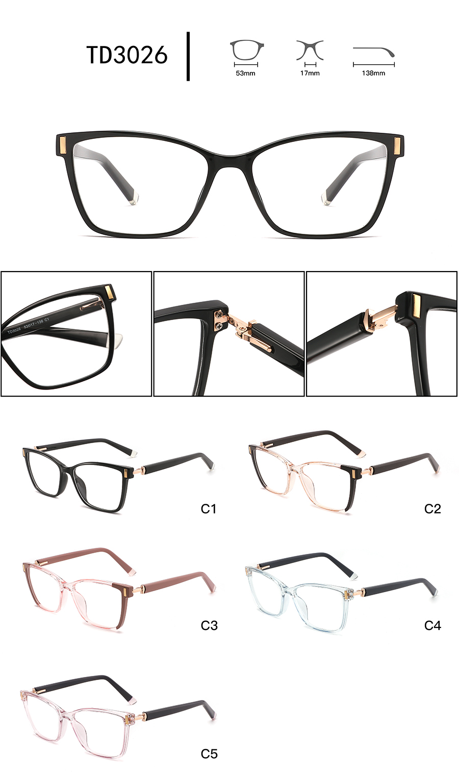 glasses frames vintage style TD3026 monturas de gafas estilo vintage TD3026