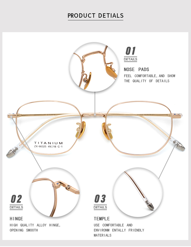 Gafas con montura de titanio.