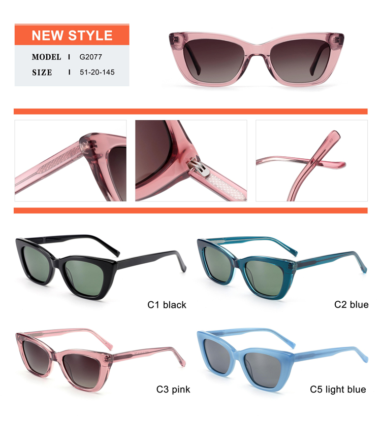 Acetate Sunglasses Details - G2077 Detalles de gafas de sol de acetato - G2077
