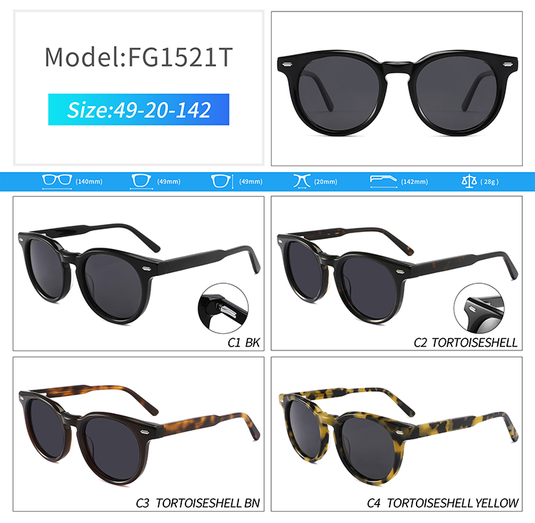 FG1521-gafas de sol para hombre redondas,