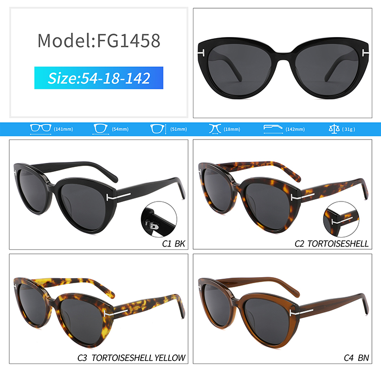 FG1458-venta al por mayor gafas de sol para mujer ojo de gato