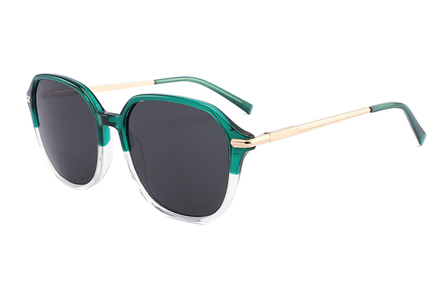 Gafas de sol cuadradas retro de metal y acetato-ZD8819T