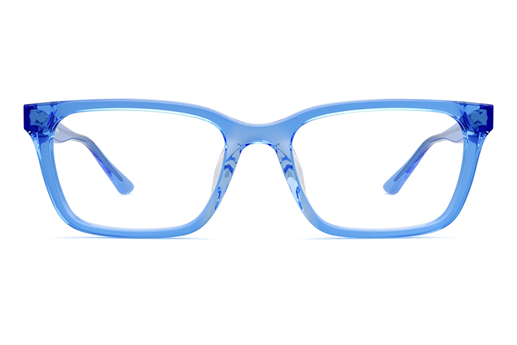 Montura de gafas transparente azul