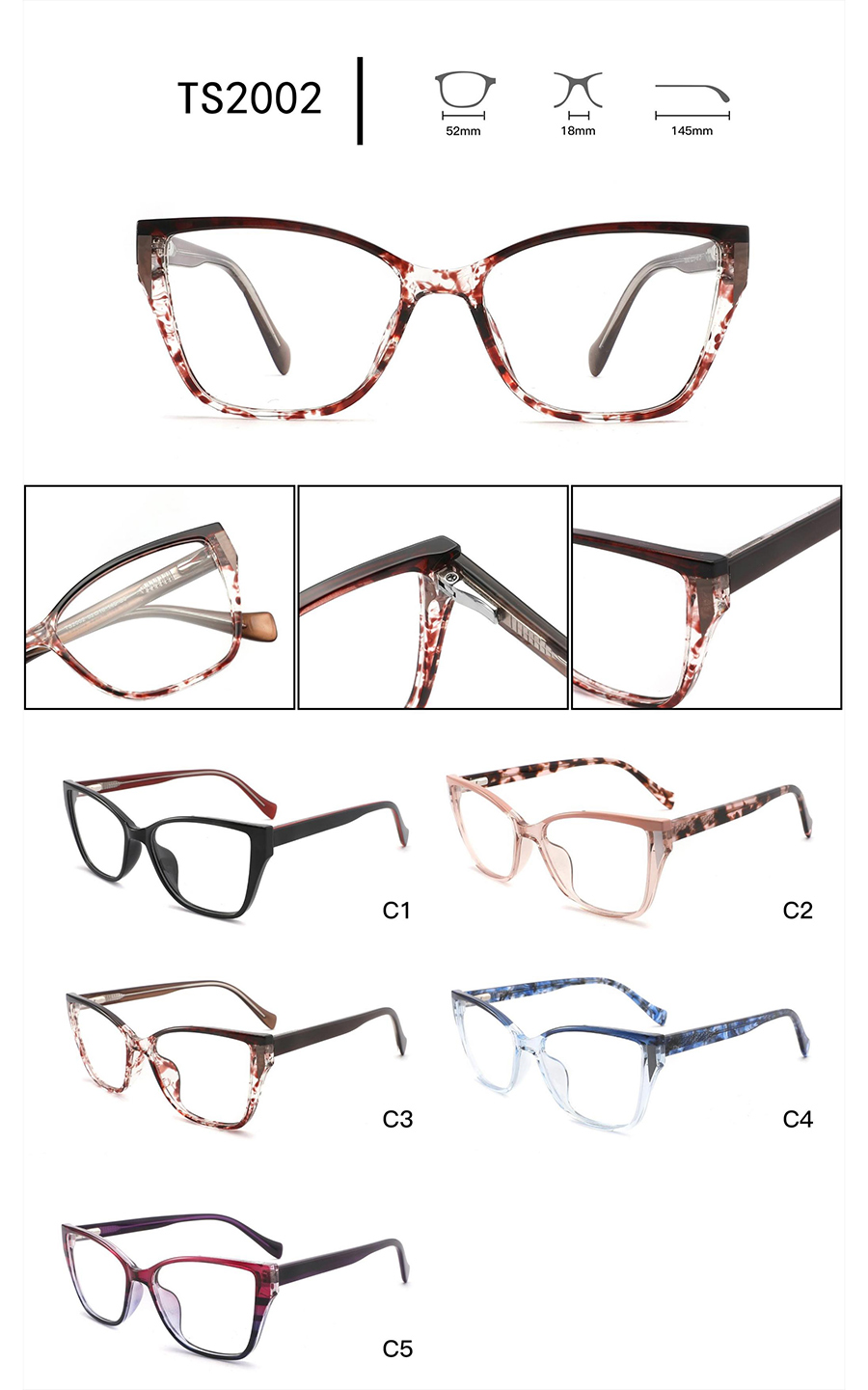 monturas de gafas elegantes para hombre TS2002