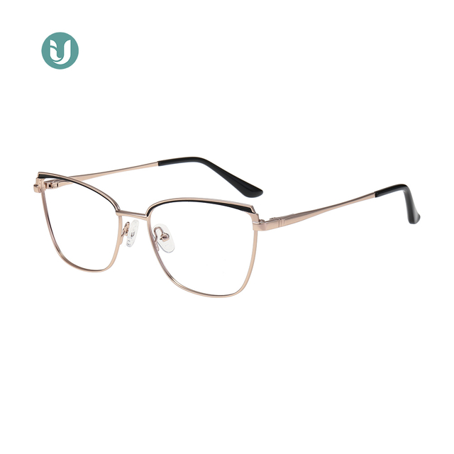 Montura de gafas ópticas metálicas ojo de gato para mujer LM1007