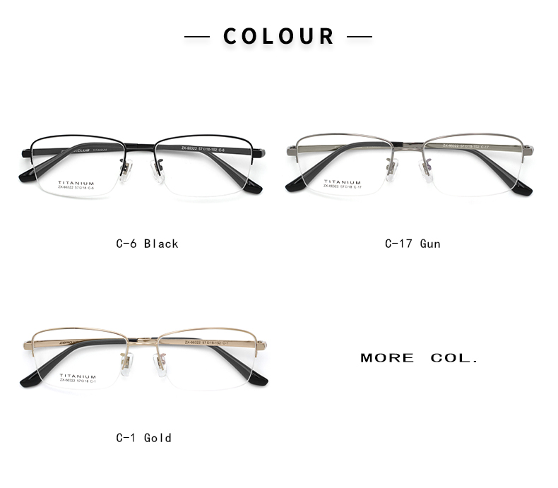 Gafas de media montura de titanio_color