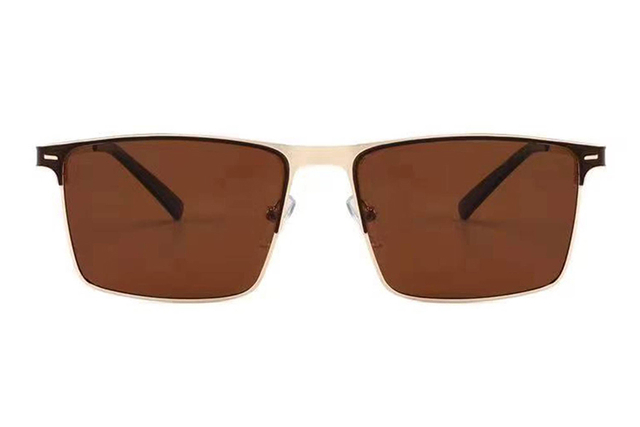 Gafas de sol rectangulares de metal estilo retro-6356