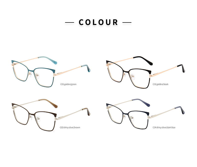 Marcos de gafas de ojo de gato de metal_color