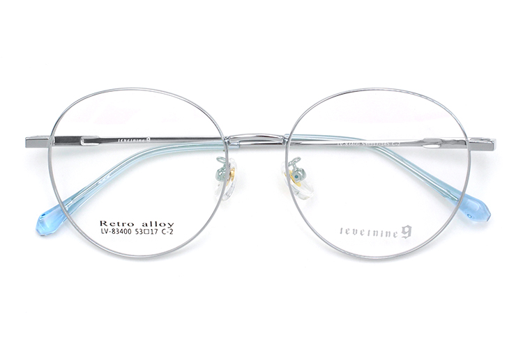 Marco &oacute;ptico de metal - Plata y azul