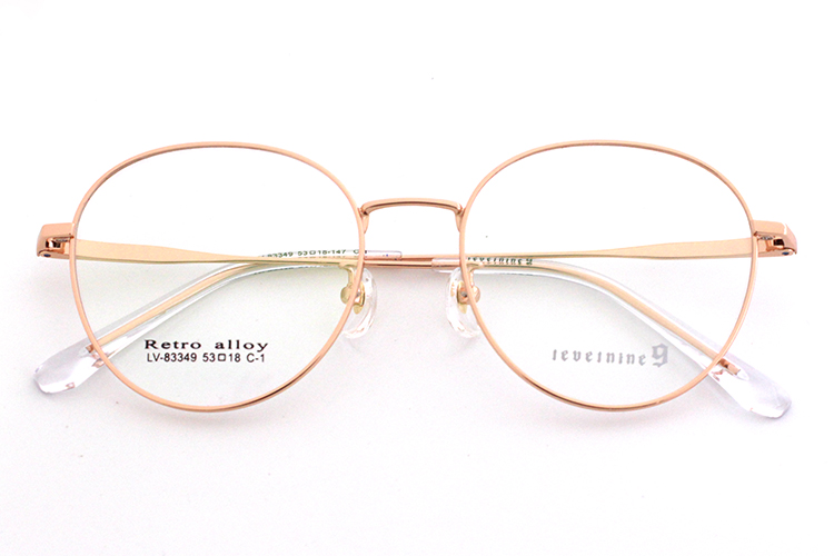 Gafas con montura redonda de metal - Oro