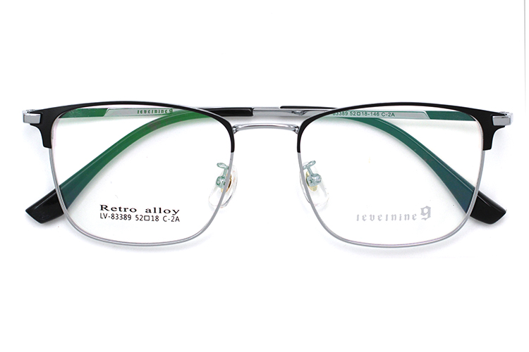 Marcos &oacute;pticos rectangulares -Negro y plateado