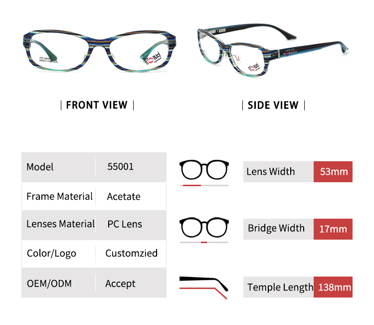 Monturas de acetato de alta calidad 55001_01 