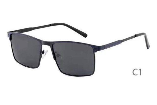Gafas de sol rectangulares de metal estilo retro-6356