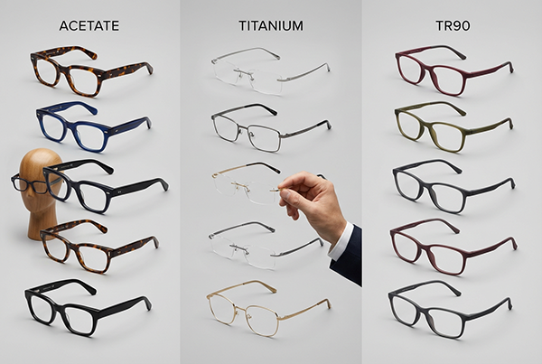 Tabla comparativa de riesgos minoristas de acetato, TR90 y titanio