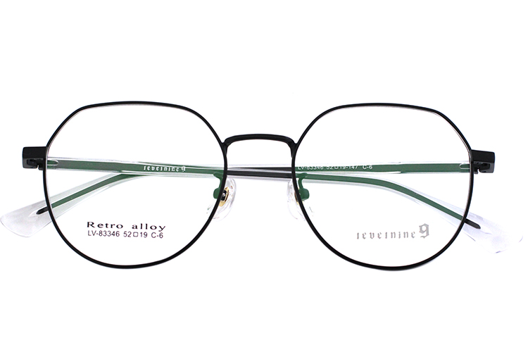 Montura &oacute;ptica de metal para mujer - Negro