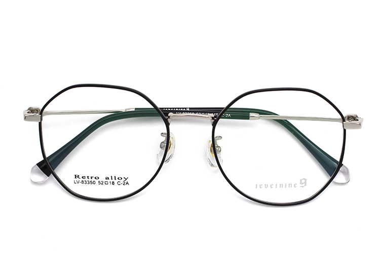 Gafas de moda de metal - Negro y plateado