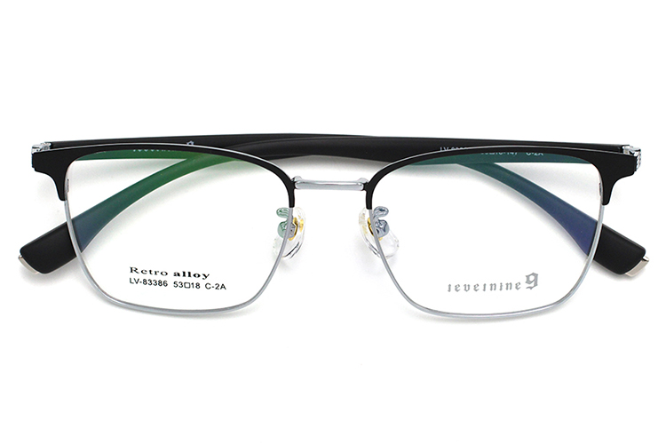 Marco Chasma rectangular - Negro y plateado