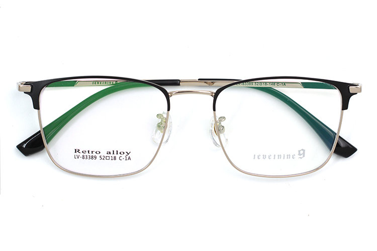 Monturas &oacute;pticas rectangulares - Negro y dorado