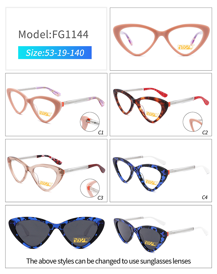 monturas de gafas vintage para mujer FG1144