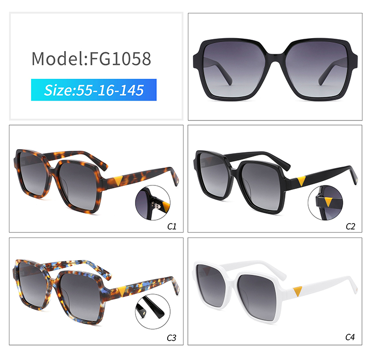FG1058-gafas de sol de acetato con montura cuadrada