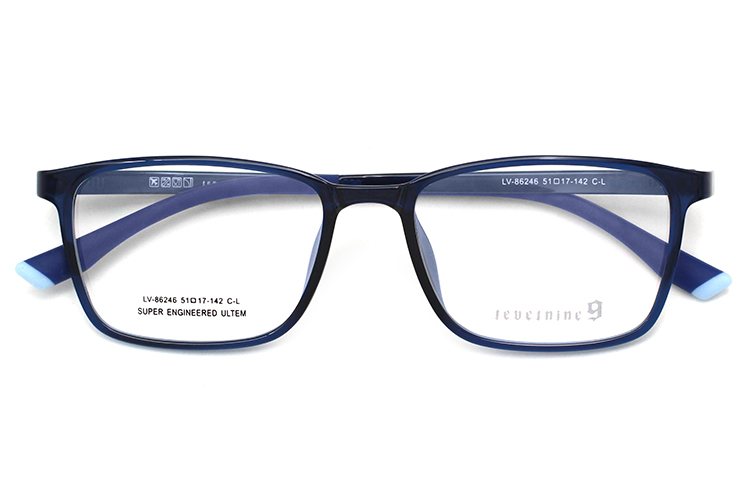 Gafas rectangulares con montura fina - Azul