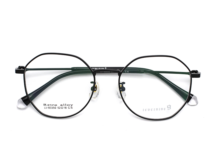 Gafas de moda de metal - Negro