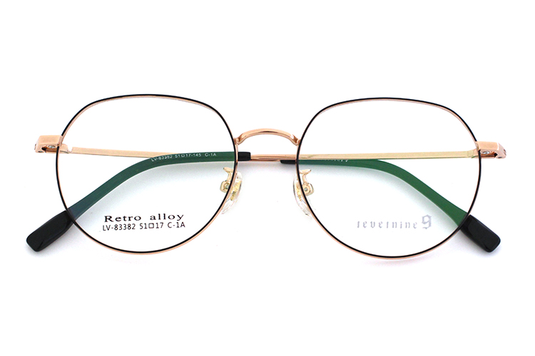 Monturas de gafas redondas retro - Negro y dorado