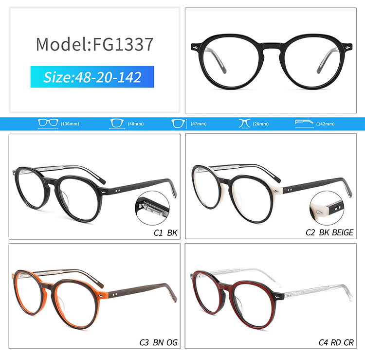 FG1337- gafas vintage redondas de acetato