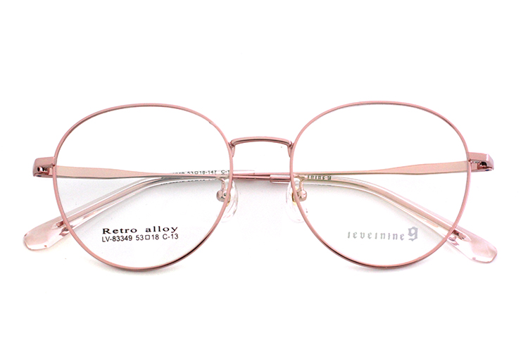 Gafas con montura redonda de metal - Oro rosa