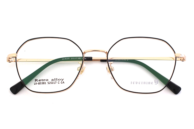 Monturas &oacute;pticas retro - Negro y dorado